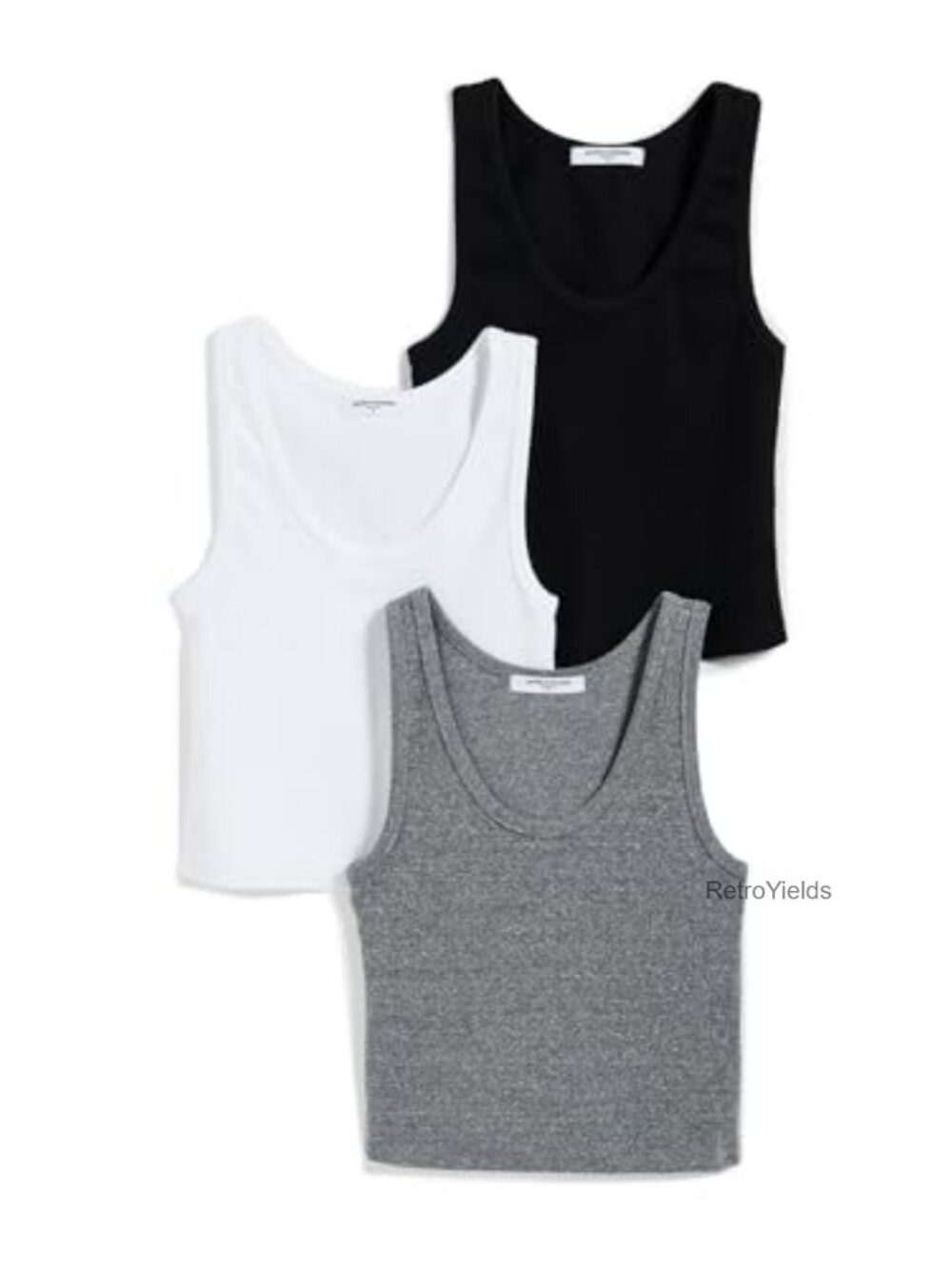 Women's Cotton Spandex Ribbed Tank Top 3-Pack Sleeveless Scoop Neck